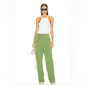 HELSA cargo pants tech gabardine trousers army green Revolve NWT $268 Sz S